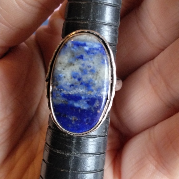 Sodalite Silver Plated Gemstone Ring - Picture 2 of 4
